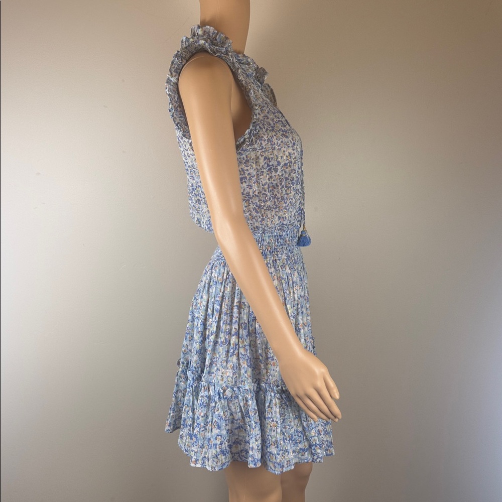 Poupette St. Barth Blue and White Floral Mini Dress - Picture 4 of 6